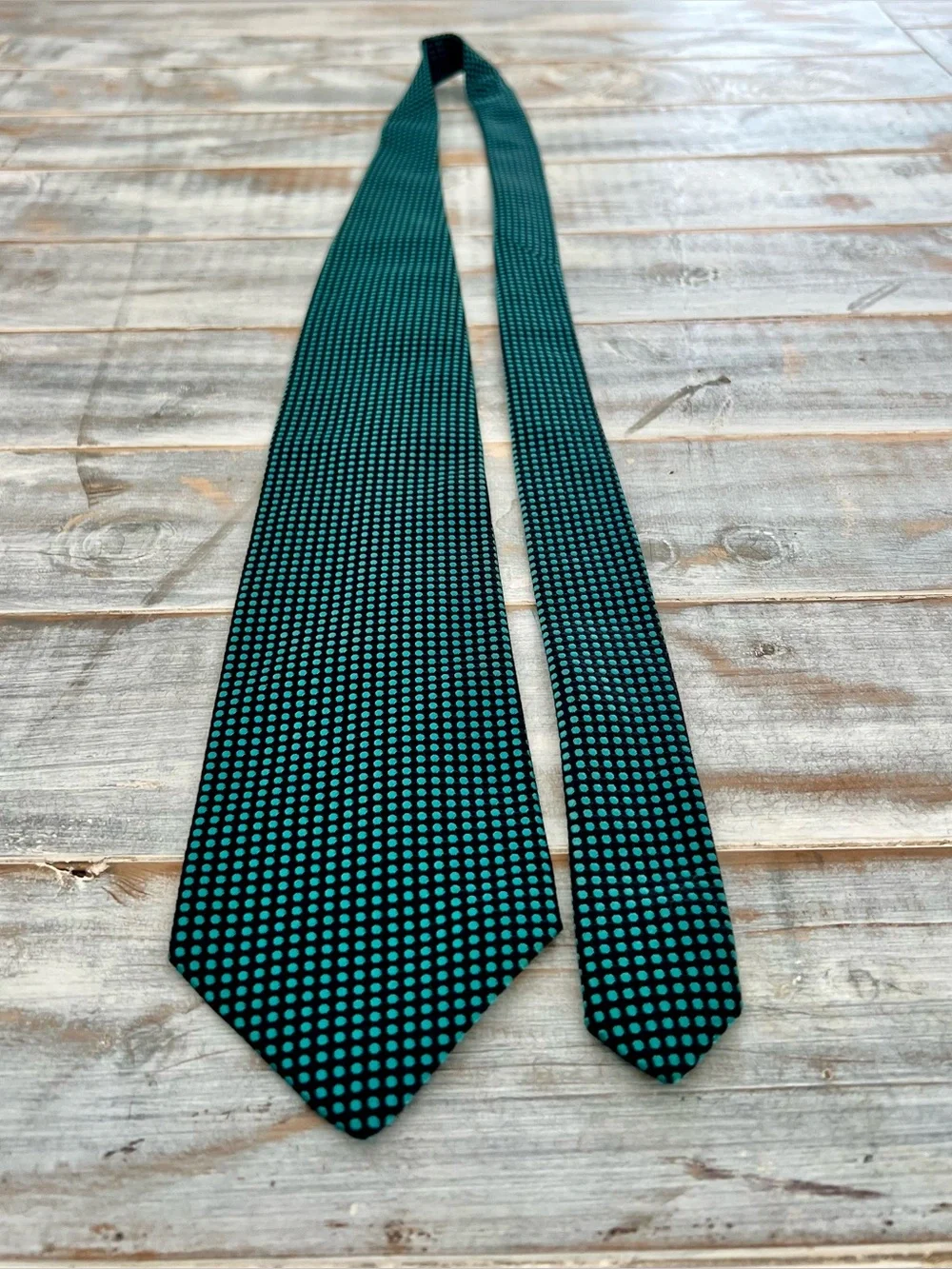 Ermenegildo Zegna Teal Polka Dot Silk Tie